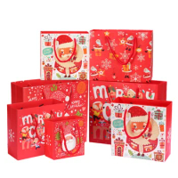 500Pcs Merry Christmas Design Paper Gift Bag Fancy X'mas Shopping Bag Factory HighQuality Paper Bags