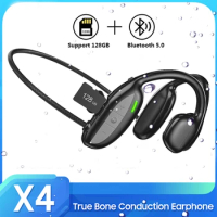 Sports Bluetooth Headphones Bone Conduction Not In-ear MP3 Earphone Stereo Waterproof Sweatproof Headset Support TF Card