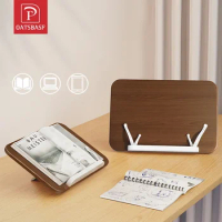 Oatsbasf Desktop Tablet Holder Solid Wood Reading Stand Book Clip Holder Tablet Supprt Bracket 7-Height Adjustable Laptop Stand