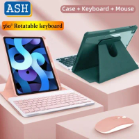 720° Rotating Keyboard Mouse Case for iPad 10th 10.9 2022 Air 5 Air 4 10.9 Air 3 Pro 10.5 2017 10.2 9th 8th 7th Pro 11 2022 2021