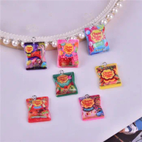 2.3cm mini cartoon hard resin chupa chups simulation sugar chain toy kids collection DIY play house toy