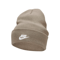 Nike 毛帽 Peak Futura 奶茶 白 刺繡 男女款 翻邊 針織 帽子 FB6528-247
