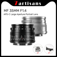 7artisans 35mm F1.4 APS-C Large Aperture Portrait Prime Lens For Sony E FUJI FX Canon EOS-M/RF M4/3 Nikon Z mirrorless camera