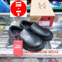 3001H SEPATU SAFETY PENDEK POLOS INDUSTRIAL SHOES HITAM CHEETAH 3001 H