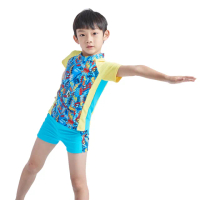 【Apple蘋果牌】男童游泳短袖二件式泳裝(NO.108203)