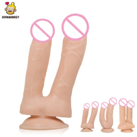 DopaMonkey Double Headed Dildo With Suction Cup Penis Sex Toys Dual Dildo For Woman or Couple Lesbian Masturbator Vagina Anal