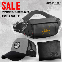 Promo Bundling Paket Hemat Buy 1 Get 3 PEGE Thanos Waistbag Waterproof Topi Dompet Distro - PG Bundl