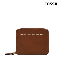 FOSSIL Westover 真皮拉鍊零錢包-咖啡色 ML4584210  (禮盒組附鐵盒)