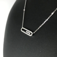 MOVE UNO PAVÉ NECKLACE for Women French Baby Move Pavé for Her Necklace Sterling Silver Jewelry Free Shipping Items Low Price