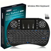Mini Wireless Keyboard Backlit Touchpad Mouse Combo Remote Control With Rechargeable Li-ion Battery And Multimedia Keys