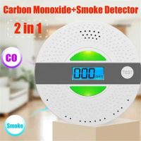 Smoke and CO Combination Detector Carbon Monoxide Sensor Fire Household Wireless Smoke Detector Sound and Light Alarm