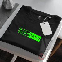 เสื้อยืด Distro, Unisex, Giordano, แขนสั้น, ลายบล็อก Stabilo, วัสดุ 30s, เสื้อยืด Distro