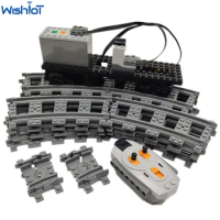MOC IR Train Control Set IR Remote Control Receiver Train Motor Railroad Tracks Power Functions Compatible with legoeds 88002