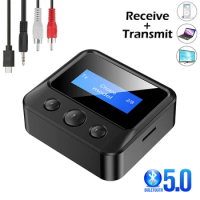 Bluetooth 5.0 Audio Receiver Transmitter Support SD Card + LCD Display For Car kit TV PC Speaker 3.5MM AUX RCA Wireless Adapter