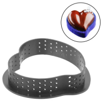 Cake Mold Perforated Mousse Circle Round Heart Square Shape Non Stick 1PCS French Dessert Bakeware Cutter Tart Ring Mold