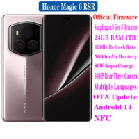 New Honor Magic 6 RSR 5G Cell phone 6.8" 120Hz Snapdragon 8 Gen 3 Octa core 50MP Rear Cameras 5600mAh 80W wired 66W wireless NFC
