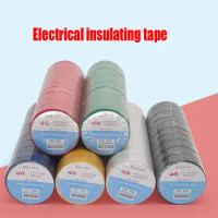 10pcs PVC Color Electrical Tape Wear-resistant Flame Retardant Lead-Free Electrical Insulation Pushing Tape Waterproof Tape For