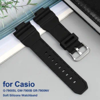 Black Silicone Watch Strap for Casio G-7900SL GW-7900B GR-7900NV for G-SHOCK Rubber Watch Band Men Sport Bracelet Wristbelt Soft