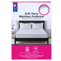 Soft Terry Waterproof Fitted Mattress Protector, King