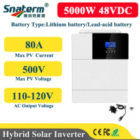 SRNE 5000W Hybrid Solar Inverter 48V to 110V120V MPPT 80A Pure Sine Wave with 120-450V PV Input Voltage Off Grid Solar Converter