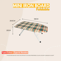 Iron Board/ Portable Mini Table Top Iron Board/ Papan Iron/ Ironing Board/ Papan Seterika Kukuh/ Fol