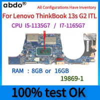 For Lenovo ThinkBook 13s G2 ITL Laptop Motherboard.19869-1 Motherboard.With CPU I5 1135G7 /I7-1165G7.RAM 8G/16G 100% test work