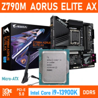 Intel Z790 Mainboard Combo i9 13900k lga1700 CPU Gigabyte Z790M AORUS ELITE AX DDR5 Motherboard i9 13900K Processor Kit LGA 1700