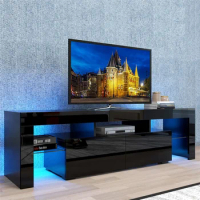 High Gloss LED TV Stand 70 inch Media Console TV Cabinet Entertainment Center for indoor living room furniture