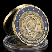 US Air Force Security Police Souvenir Bronze Plated Coin Defenders of The Force Saint Micheal Thearchangel Challenge Coin