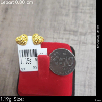 Emas 916,Loket Bead Infinity Love Letter Pd 0.75cm Design:7554<X0DBD>P916B(M8)-Size: 0.49cm