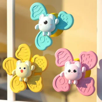 3Pcs/Set Baby Bath Toys Funny Bathing Sucker Spinner Suction Cup Cartoon Rattles Fidget Educational Toys For Children Boys Gift