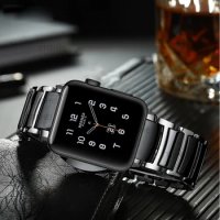 for apple watch 6 7 band 5 4 44mm 40mm luxury Ceramic strap for iwatch 3 SE bands 42mm 38mm correa men Wristband Link Bracelet