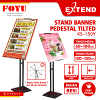 Extend Stand Display Banner Poster Menu Cafe Pedestal One Side Tilted Tripod Miring KS-150Y