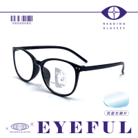 EYEFUL 漸進多焦抗藍光老花眼鏡 文青圓框大鏡片(高質感 濾藍光鏡片 時尚個性十足 男女適用)