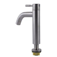 Bathroom Sink Faucet Stainless Steel Silver Single Cold Counter Basin Tap Kitchen Sink Faucet Replacement Bathroom Accessories