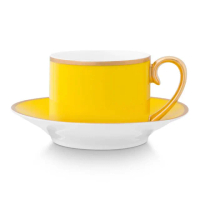 【PIP STUDIO】Chique Gold 咖啡杯組120ml-黃(咖啡杯+碟子)