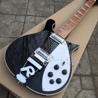 12 string 660 electric guitar, black paint R bridge, neck through the body 6 string