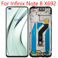 Black 6.95inch For Infinix Note 8 Note8 X692 LCD Display Touch Screen Digitizer Panel Assembly Replacement Parts / With Frame