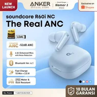 Soundcore R60i NC (R50i NC Upgrade) by Anker, Real-Time Adaptive Noise Cancellation, Hi-Res Sound, A