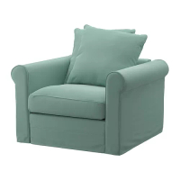 GRÖNLID 扶手椅, ljungen 淺綠色, 107x98x49 公分