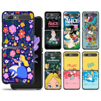 Disney Alice in Wonderland Phone Case For Samsung Galaxy Z Flip 4 Z Flip3 5G Shell for Galaxy Z Flip Hard Cover PC Fundas