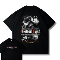 CAPCOM Game PS5 Resident Evil 4 Remastered Short Sleeve T-shirt Men's and Women's Loose Clothes Leon