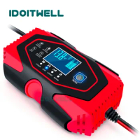 Automatic truck Car battery charger 12V 6A 24V 3A Universal 7-stages Pulse Repair 12V/24V dry wet lead acid batteri charger