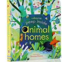 Usborne Peep Inside Animal homes English Educational flap Picture Books Baby Early Childhood gift For kids reading