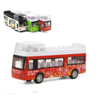 Alloy Pull Back Double-decker Convertible Bus Model,High simulation tourist bus toy,children's toy,hot sale free shipping