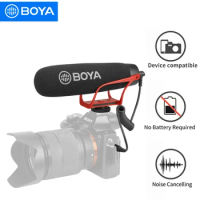 BOYA BY-BM2021 R Super-Cardioid Shotgun Microphone with TRRS &amp; TRS Connectors for IOS Andrioid Smartphone DSLR Camera Camcorder