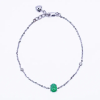 【文華珠寶】母親節禮物 翡翠冰蟾K金手鍊 白K金18K(玉蟾)