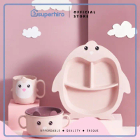 SALE BPA Free Set 6 in 1 Piring Makan Komplit Anak Baby Mangkok Pinguin