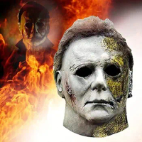 2022 Michael Myers Mask Halloween Full Mask Cosplay With Hair Realistic Horror Mask Scary Cosplay Costume Party Mask