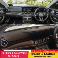 For Mercedes Benz E-Class W213 2017- 2021 E200 E250 E300 Suede Leather Dashmat Dashboard Cover Pad Dash Mat Auto Car Accessories